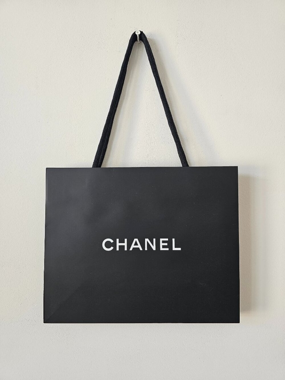 New CHANEL Black Paper Medium Shopping Gift Bag 11.75" x 9.5" x 5.0"